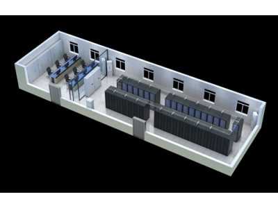 珠海一体化机房效果图设计|煤矿智能化机房工程俯视图制作图2