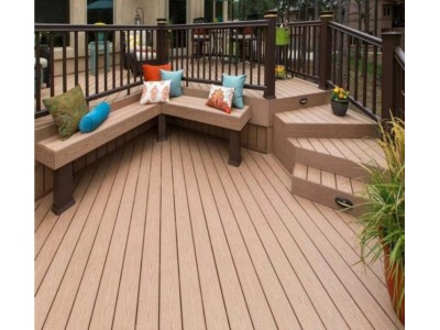 花园阳台木塑地板安装 工厂供应木塑复合材料图1
