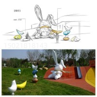 新年吉祥物 可爱兔子雕塑 梦想兔摆件