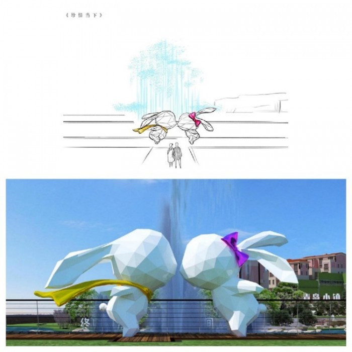 新年吉祥物 可爱兔子雕塑 梦想兔摆件图3