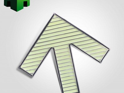 供应绍兴地铁2号线不锈钢大箭头，蓄光自发光上下车指示图3