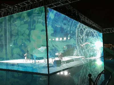 深圳投影纱幕 全息投影膜 裸眼3D投影纱幕 正背投影舞台网纱图2