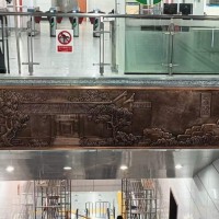 十堰大型商场电梯顶铜雕塑 景图红铜浮雕