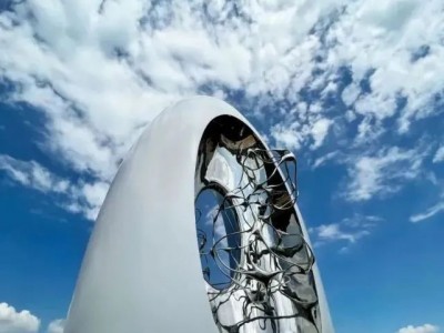 乾州临港之眼 网格镜像结构雕塑定制图2