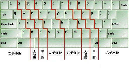 电脑键盘指法图图片（正确指法图）