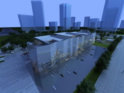 九江龙湖绿地雕塑 灯光不锈钢卷轴画浮雕景墙