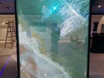 广东全息膜投影橱窗广告 不透明背投膜深灰、浅灰、乳白投影膜图1