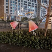 桂林城市景观鹭鸶雕塑 长腿鹭不锈钢雕塑绿化摆件