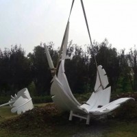 铜川厂家供应不锈钢羽毛雕塑 地产内景烤漆羽毛雕塑