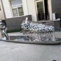 复古单蓬船雕塑摆件 不锈钢乌蓬船、观光船工厂定制