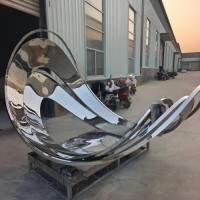 淄博广场星空船雕塑 不锈钢弯弯的月亮舟