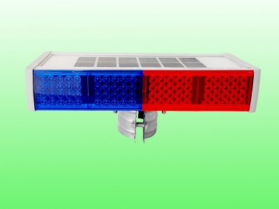 山东一体式太阳能警示灯 小红蓝警示灯交通设施厂家图1