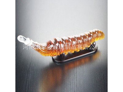 河北华企吹制冬虫夏草酒瓶红酒醒酒器定制玻璃泡酒瓶包装厂