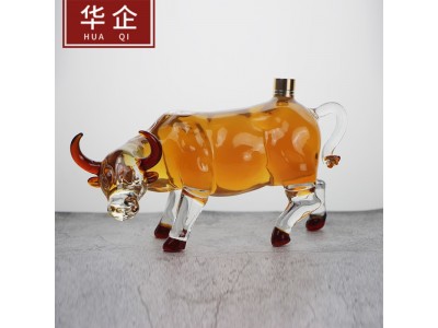河北华企吹制冬虫夏草酒瓶红酒醒酒器定制玻璃泡酒瓶包装厂图3