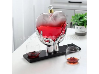 河北华企定制玻璃酒器凤凰玻璃酒瓶高硼硅玻璃泡酒器厂家