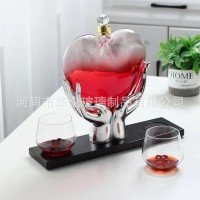 河北华企定制玻璃酒器凤凰玻璃酒瓶高硼硅玻璃泡酒器厂家