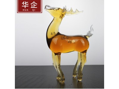 河北华企小鹿酒瓶高硼硅玻璃艺术酒瓶十二生肖酒瓶玻璃酒瓶包装