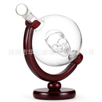 河北华企手工艺吹制骷髅头醒酒器高硼硅玻璃工艺酒瓶定制玻璃酒瓶