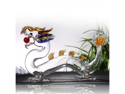河北华企吹制十二生肖龙酒瓶高端定制玻璃酒瓶大容量酒器包装厂