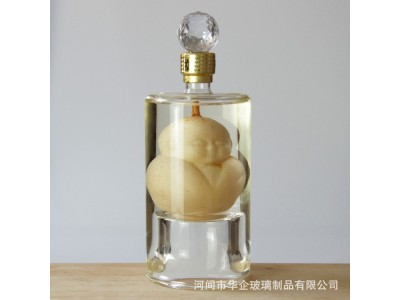 河间华企吹制内置动植物酒瓶高硼硅玻璃工艺酒瓶十二生肖酒瓶泡酒瓶包装厂家