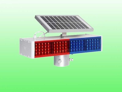 铝壳太阳能警示灯 红蓝爆闪灯led警示灯生产厂家图2