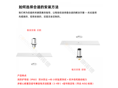 M5圆形连接器插座公母端焊线式方形法兰座3PIN4芯防水连接器